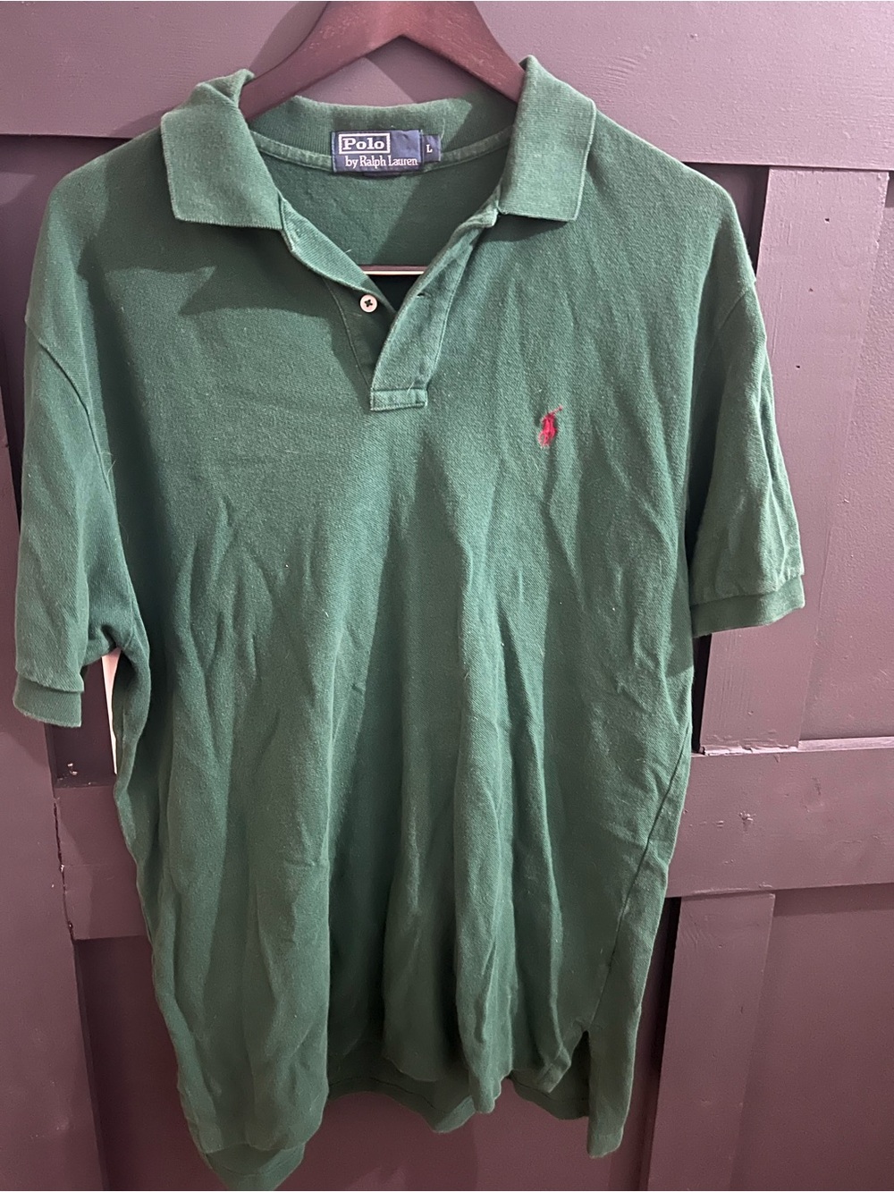 Ralph Lauren Green Polo Shirt with Pink Pony